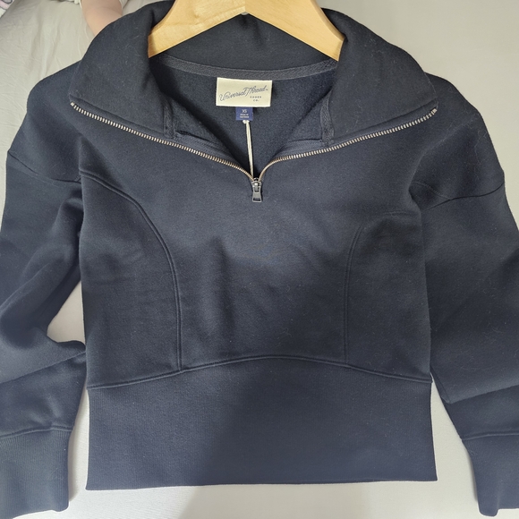 Universal Thread Tops - Black Quarter-Zip Women Top